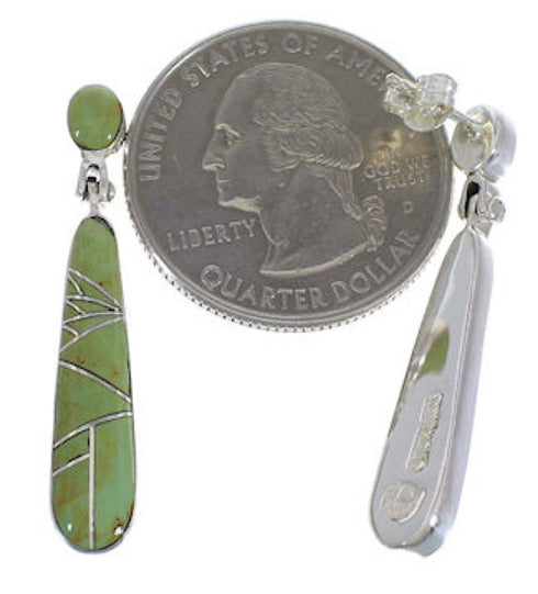 Turquoise Southwestern Silver Earrings EX31691